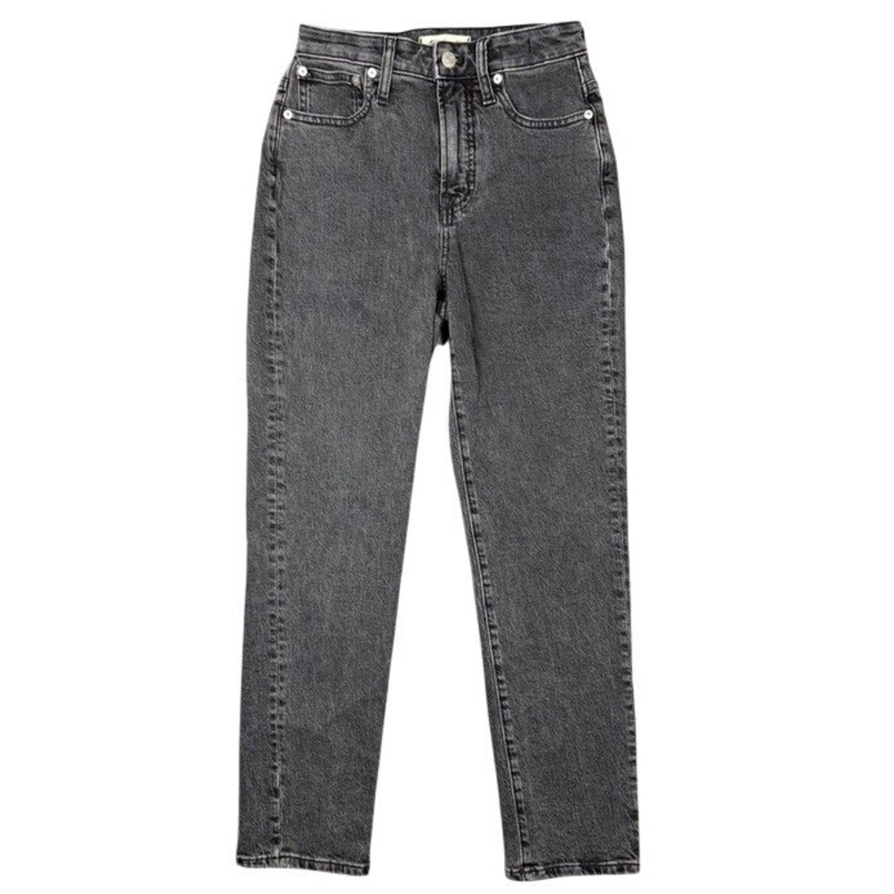 Madewell Slim Straight High Rise Jeans Faded Charcoal Grey CKP455980076 Size 25
